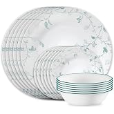 Corelle Chambord 18-Piece Dinnerware Set, Service for 6 | Lightweight, Chip-Resistant Vitrelle Glass, Dishwasher, Microwave &amp; Oven Safe, Made in USA