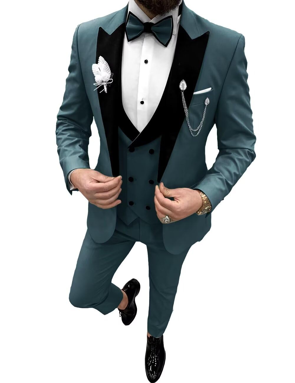 Wangyue 3 Piece Suit for Men Tuxedo Suit Slim Fit