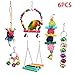 Bird Parrot Toys - Bird Hanging Shredding Swing Chew - Birds Ladder Bell Toys for Conure, Parakeets, Mynah, Cockatiel Macow, Coconut Bird, Love Birds