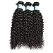 Green Hair Brazilian Virgin Human Hair Jerry Curly Pack of 3 Hair Weave Weft Extensions Natural Color 95-100g/Bundle