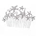 Crystals Rhinestone Starfish Hair Comb Pins for Bridal Wedding Hair Accessories Jewelry FA201592 (Silver)
