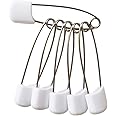 Otylzto 70PCS Plastic Safety Pin 2inch Stainless Steel Pins No Rust, Safety Locking Baby Cloth Diaper Nappy Pins 2.2Inch