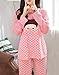 MyFav Junior Cute Girl Pajama Striped Polka Dots Loungewear Pink Pullover Gown