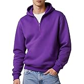 Mlgaril Men's Hoodie Quarter Zip Pullover Sweatshirts Fleece Hoodies Casual Long Sleeve Athletic Hooded Sweat Shirt for Men