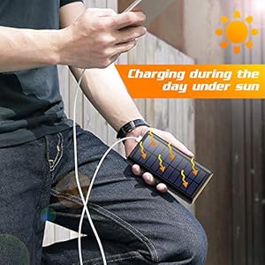 AOPAWA Powerbank Solare 26800mAh, Caricabatterie Solare Portatile Caricatore Solare Grande capacità Batteria Esterna… - immagine 6