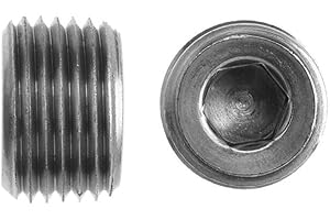 Brennan Industries 5406-HP-01 Steel Hollow Hex Pipe Plug, 1/16"-27 NPTF Thread, 0.300" Length