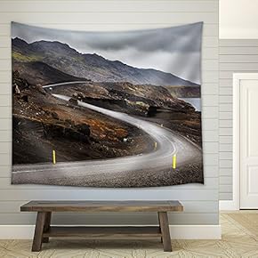 Curved Roads Through The Mountains - Fabric Wall Tapestry Home Decor - 51x60 inches