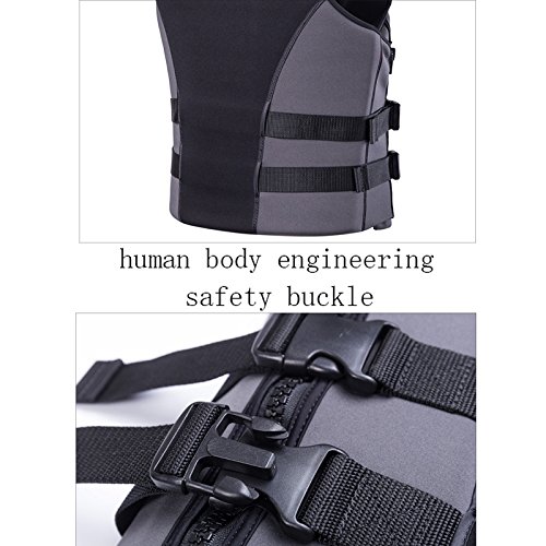 ZZ Lighting Neoprene Life Jacket Vest Waterski Wetsuit for Children and Adult with Zipper(Gray,L)