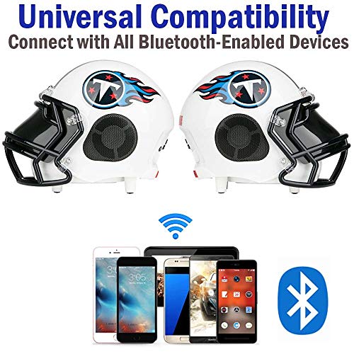 NIMA Portable Bluetooth Speaker, [Officially Licensed by NFL] NFL Football Helmet Small Stereo Speaker with Built-in-Mic, Hands-Free Call, AUX, Built-in-Subwoofer, HD Sound and Bass -Titans - Thumbnail 4
