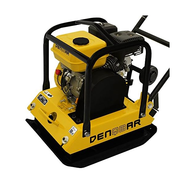 DENQBAR Profi Rüttelplatte mit Benzinmotor mit 102 kg und 20 kN Verdichtungsdruck inkl. PU-Matte & Transportfahrwerk – Bild 4