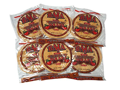 Baja 9 Inch Flour Tortilla Wrap, Sun-dried Tomato, 6 Count