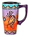 Spoontiques - Ceramic Travel Mugs - Kokopelli Cup - Hot or Cold Beverages - Gift for Coffee Lovers