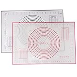 Daixers Large 23.62" x 15.74" Silicone Baking Mats Set of 2,Non Stick Non Skid Pastry Mat with Measurements For Rolling Dough