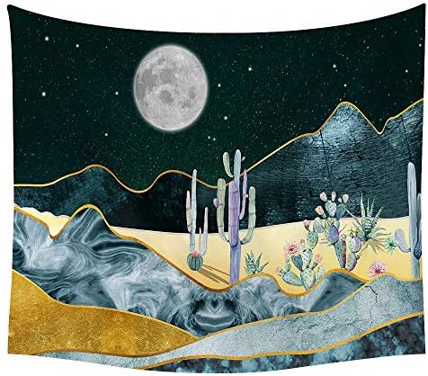 SOFTBATFY Wall Tapestry Headboard Abstract Art Bedspread Dorm Home Decor (Medium-51 * 58inches, Cyan Cactus)