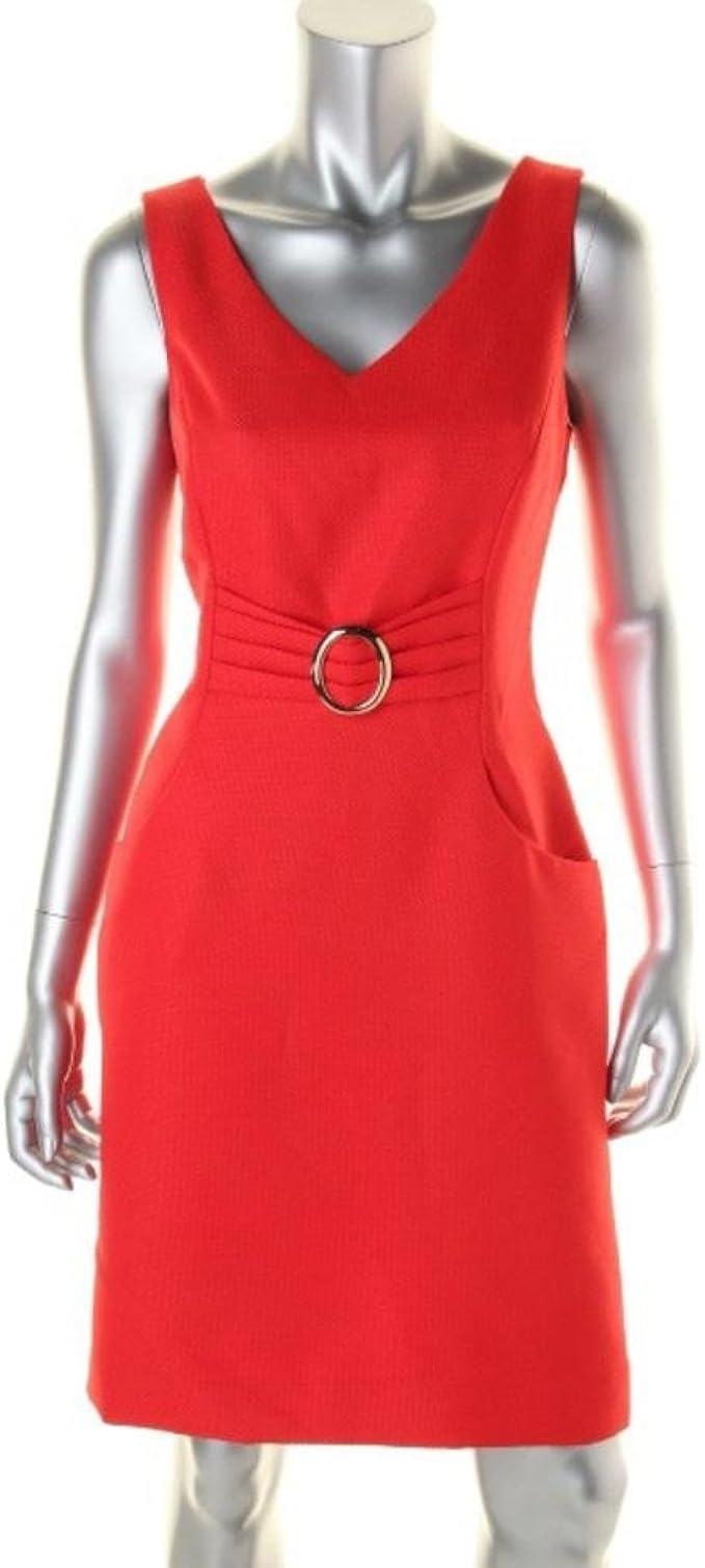 tahari red dress