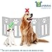 Bundaloo Freestanding Folding Gate | Expandable Wooden Fence for a Small to Medium Pet Dog | Limits Pup's Access to Stairs, Doorways, & Hallways (Black, Paw Print)