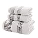 XHSP 100% Cotton Highly Absorbent Embroidered Towels 3-Piece Towel Set Hotel Bath Towel, 1 Bath Towels, 2 Hand Towels Extra Thick Beach Bath Towel (White)