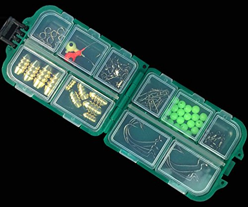 MilepetUS 83PCS Fishing Accessories Kit for Texas Rig,Including Bullet Sinker,Hook,Spoon,Hooks Keeper,Snap Swivels,Split Ring, Beads,Fishing Tackle Set With Tackle Box for Rock Sea Fishing - Thumbnail 4
