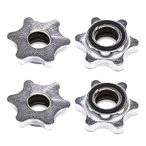 Jaimenalin 4Pcs 25mm Dumbbell Rod Nut,Spinlock Collars for Plating Barbell Dumbbell Weight Lifting Accessories