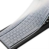Folox High Quality Clear Desktop Computer Keyboard Skin Protector Cover for Standard Fullsize 101 Keys PC Keyboard (Clear)