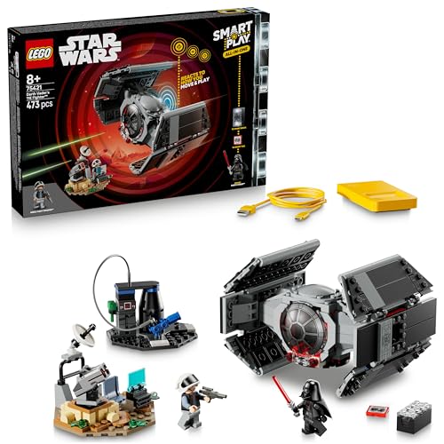 LEGO Star Wars 75421 SMART Play: Darth Vaders TIE Fighter - Interaktives All-in-1 Spielset mit SMART Brick, Tag, Minifigur & Ladegerät - Geschenk für Jungen, Mädchen ab 8 Jahren und Erwachsene Fans