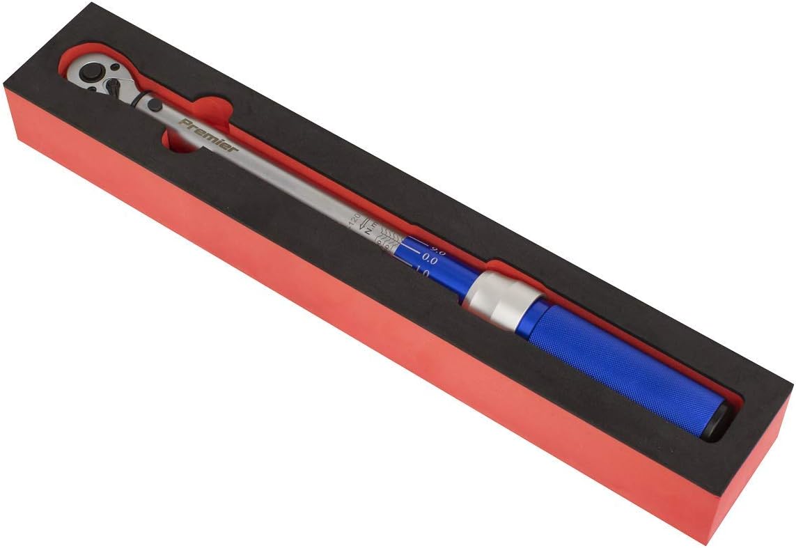 Sealey 3/8"Sq Drive Torque Wrench Micrometer Style 20-120Nm - Calibrated - STW903, Chrome - Image 5
