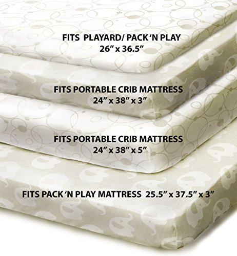 3 Organic+Cotton+Portable+Playard+Mattress