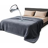 Bedding Aid Waterproof Throw Blanket – Leakproof, Spill-Proof Flannel Blanket for Bed, Couch, Kids & Pets Protection, Reversible Water-Proof Design (Moon Grey & Starlit Grey, 40x60”)