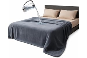 Waterproof Blanket for Bed, Couch, Kids & Pets Protection – Splash-Proof, Spill-Proof, Leakproof Flannel Blanket Reversible D