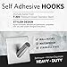 Heavy Duty Stainless Steel Wall Hooks 4 Pack - Our Self Adhesive Wall Hooks Are Extremely Strong Wall Hangers used as Bathroom & Kitchen Towel Hooks, Coat Closet, Bag or Hat Hooks Just Peel and Stick