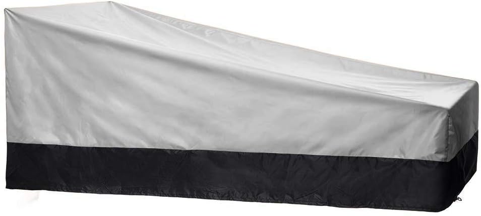 QCNW Patio Chaise Lounge Cover, Heavy Duty Waterproof Garden Sunbed Covers, Outdoor Furniture Sunlounger Protective Cover (Grey)