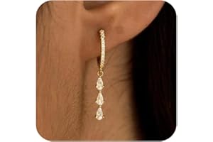 SELFROSE Gold Dangle Earrings for Women,Christmas Gifts Jewelry Dainty Earring 14K Gold Plated Drop Earrings for Women Trendy Hypoallergenic CZ Dangling Earring