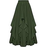 SCARLET DARKNESS Long Skirts for Women 2026 Ruffled Chiffon Flowy Renaissance Maxi Skirt