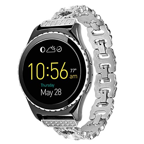 Lwsengme 20mm Watch Band Quick Release Stainless Steel Bracelet Watch Band Strap for Men s Women s Watch,Samsung Gear S2 Classic/GearSport,HUAWEI Watch 2 Smart Watch Fitness (Silver-002, 20mm)