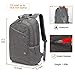 KINGSLONG 15.6 inch Grey Laptop Backpack for Men Women, Stylish Buttons Decor Daypack with USB Charging Port, Water Resistant Computer Bag Notebook Bag Suitable for College Travel Work Gifts