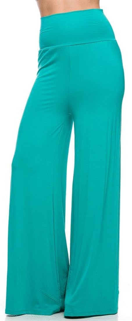 Superline Wide Leg High Fold Over Waist Palazzo Pants
