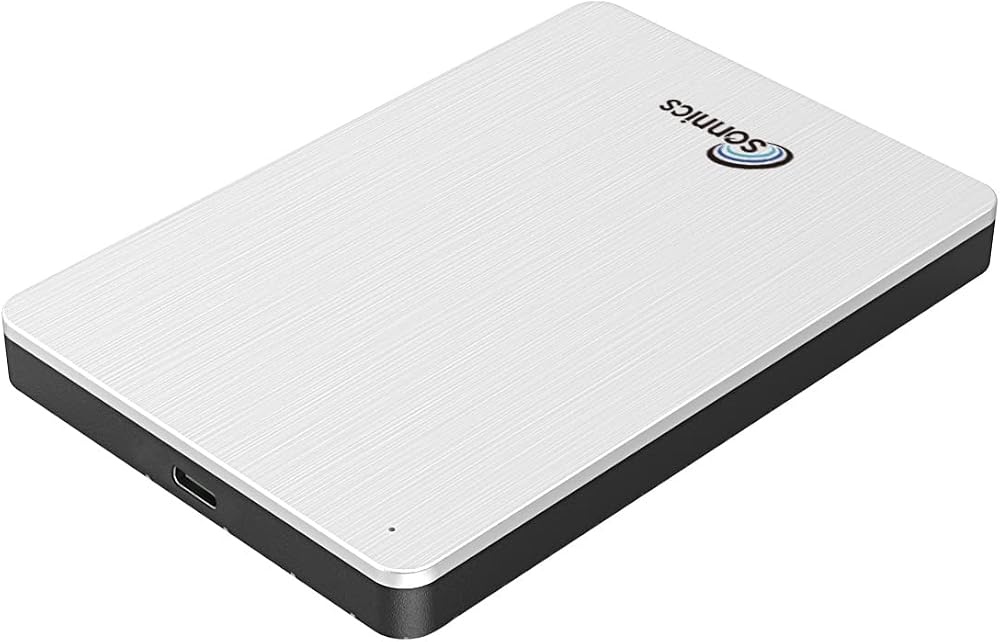 Sonnics 1TB USB 3.1 Type C External Portable Hard Drive Silver PC Mac TV Xbox