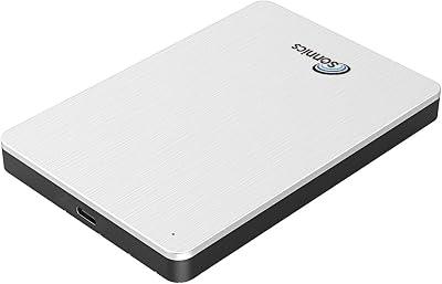 Sonnics 1TB USB 3.1 Type C External Portable Hard Drive Silver PC Mac TV Xbox
