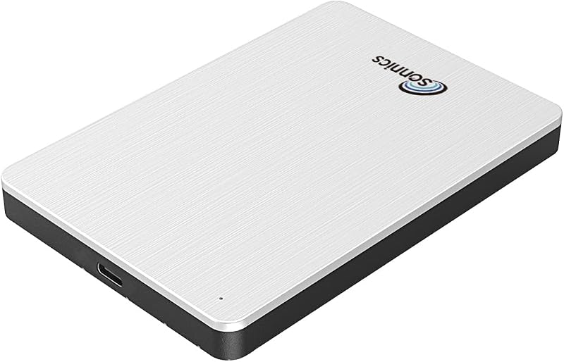 Sonnics 1TB USB 3.1 Type C External Portable Hard Drive Silver PC Mac TV Xbox