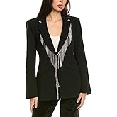 Cinq à Sept Womens Rhinestone Fringe Emb Cheyenne Blazer