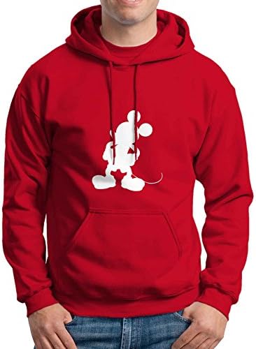 Mickey Mouse Silhouette Unisex Hoodie Red Size M