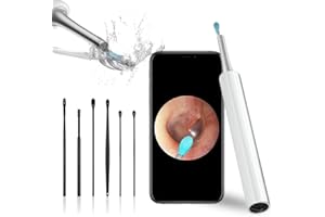 HIGHDAS Ear Wax Removal Endoscope Otoscope, Earwax Remover Tools, Scope, with 1080P FHD Camera, 6 Led Lights, Wireless Connected, Compatible with iPhone, iPad, Android Smart Phones & Tablets (White)