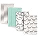 Hudson Baby Unisex Baby Cotton Flannel Burp Cloths, Gray Whale, One Size