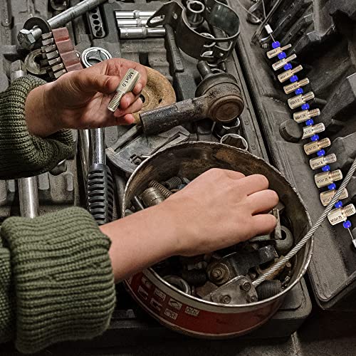 YOC Bolt Size and Thread Gauge- Thread Pitch Gauge- Nut and Bolt Thread Checker- 26 Male/Female Thread Identifier Gauges - 12 Inch & 14 Metric Sizes