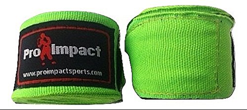 Pro Impact Boxing/MMA Handwraps 180" Mexican Style Elastic 1 Pair Fluoro Green