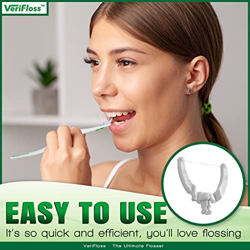 VeriFloss Dental Flosser with 10 Head Refill Teeth Flossers for
