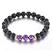 Mystiqs Lava Rock & Purple Jasper Beaded Bracelet Essential Oil Diffuser for Men,Women + FREE Aromatherapy E-book Ideal for Anti-Stress or Anti-Anxiety