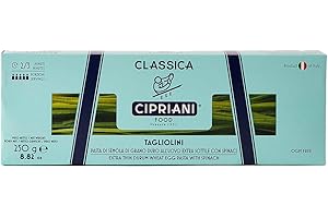 CIPRIANI Organic Egg Spinach Taglioni Pasta, 8.82 OZ