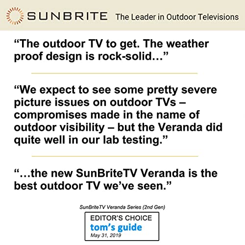SunBrite Veranda 2 Series 55inch Full Shade Outdoor TV 4K Ultra HD