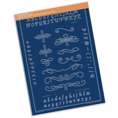Groovi Plate Mate - For A5 Groovi Plates (Calligraphy Alphabet)